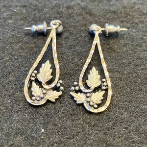 Elegant Sterling Silver Leaf Earrings